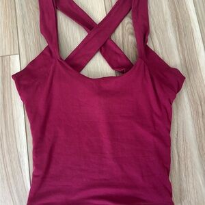 Windsor Burgundy Cross-Back Tank Top